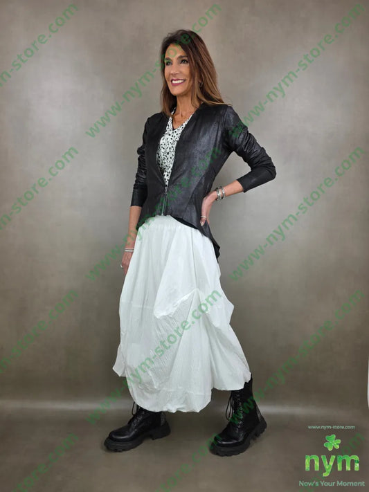 gonna cotone goffrato pinzata 99co1ea U / BIANCO / PE26 GONNA