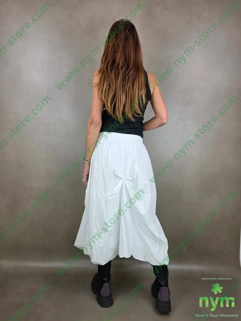 gonna cotone goffrato pinzata 99co1ea U / BIANCO / PE26 GONNA