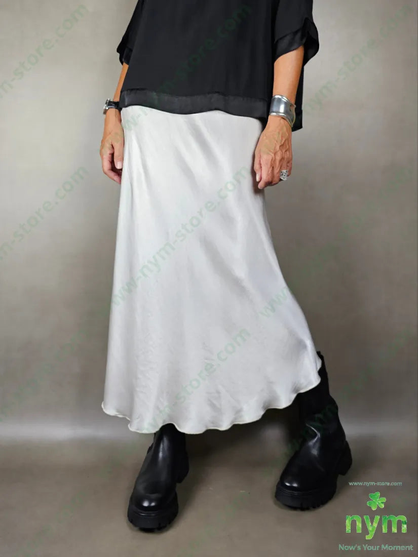 gonna longuette raso viscosa U / PANNA / PE25 GONNA