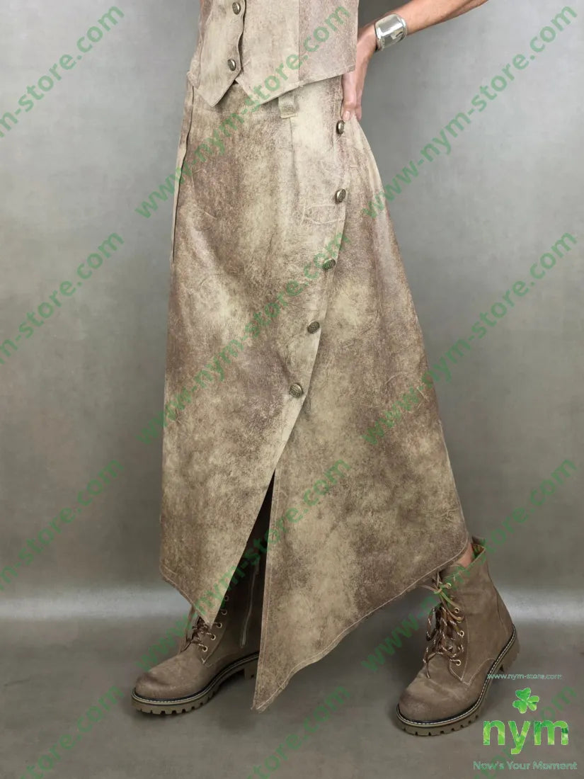 gonna pelle invecchiata 90pl10ea 1 / BEIGE / PE26 GONNA