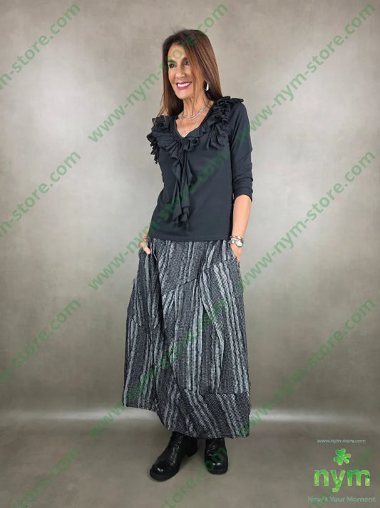 gonna vichy e tulle 93co7pl U / NERO / PE26 GONNA