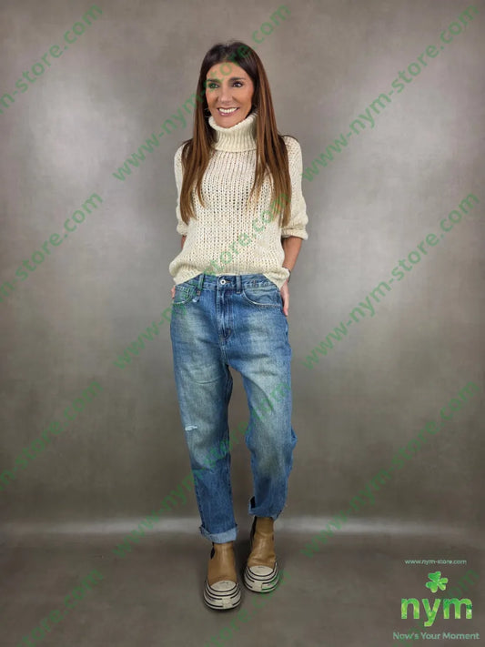 jeans passante sfilacciato 100co PANTALONE