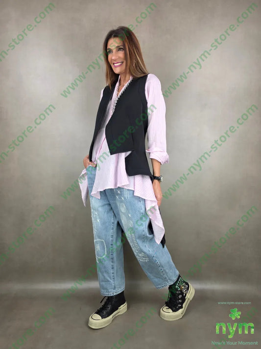 jeans ricami afro 100co U / DENIM / PE26 PANTALONE