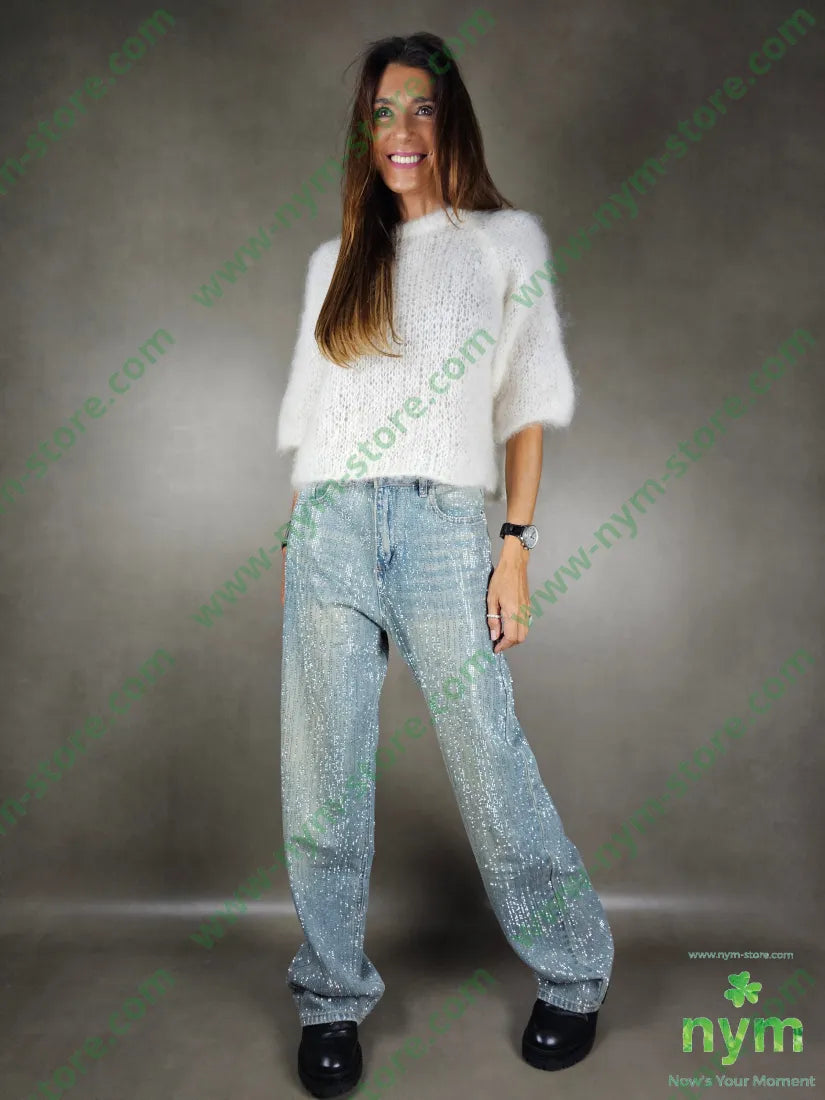 jeans strass 100co PANTALONE