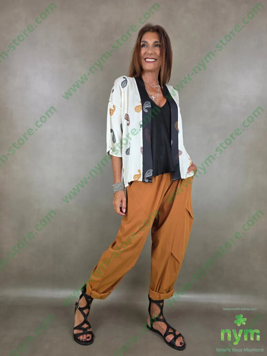 kimono corto fantasia 100vi - U / PANNA / PE26 - CARDIGAN