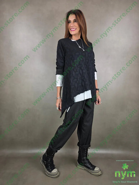 maglia 3d taglio vivo asimmetrica 53pl16co1ea U / NERO / AI25 MAGLIA