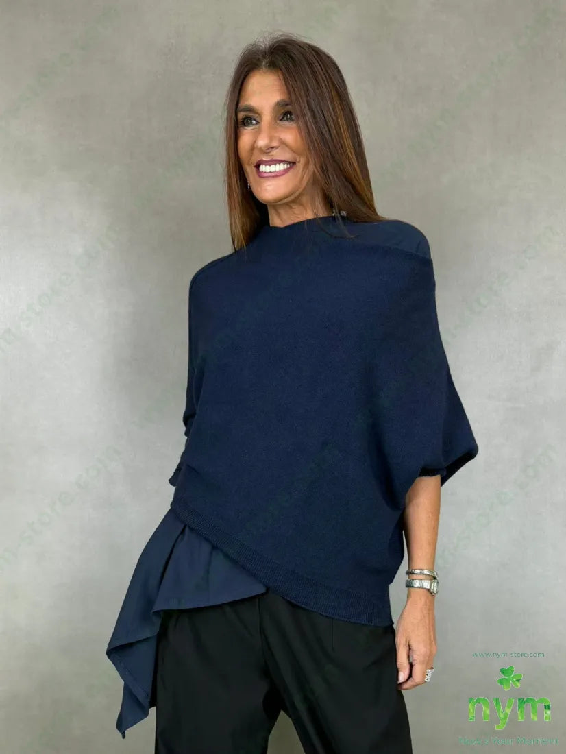 Maglia asimmetrica senza cuciture 50vi27pl23pa - U / BLU / AI26 - MAGLIA