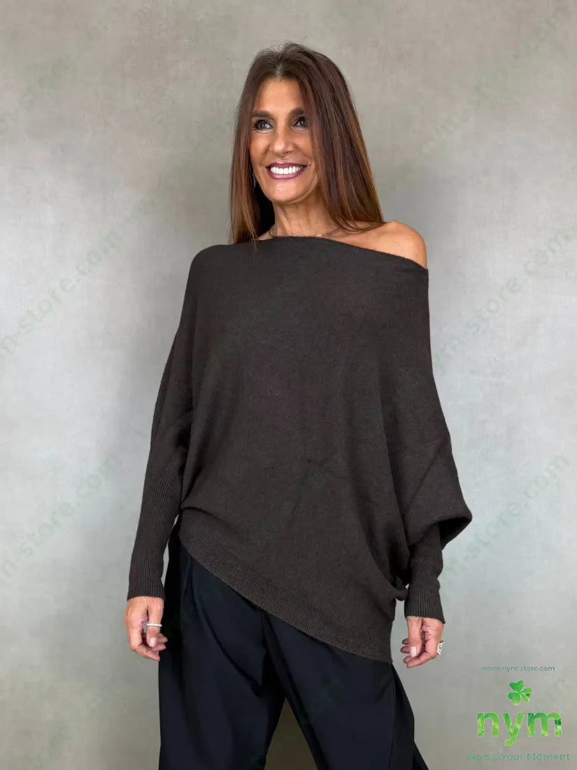 Maglia asimmetrica senza cuciture 50vi27pl23pa - U / MARRONE / AI26 - MAGLIA