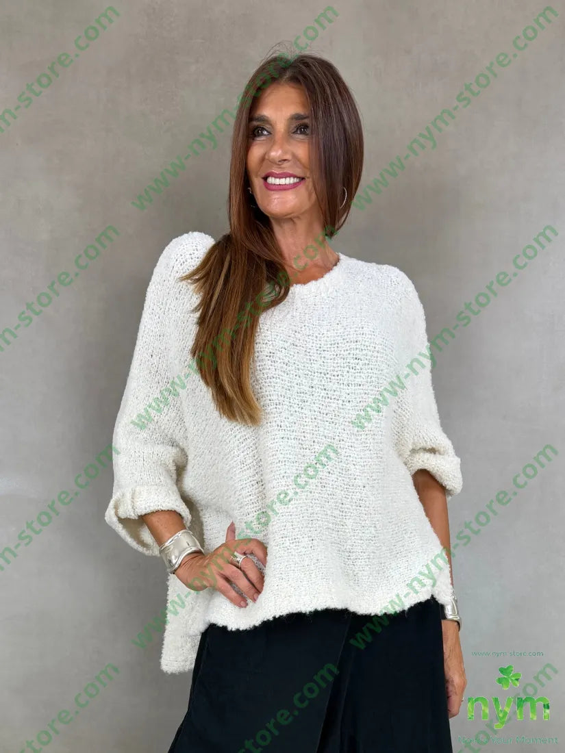 maglia boucle due spacchi 65ac17pa9vi7wo - U / PANNA / AI26 - MAGLIA