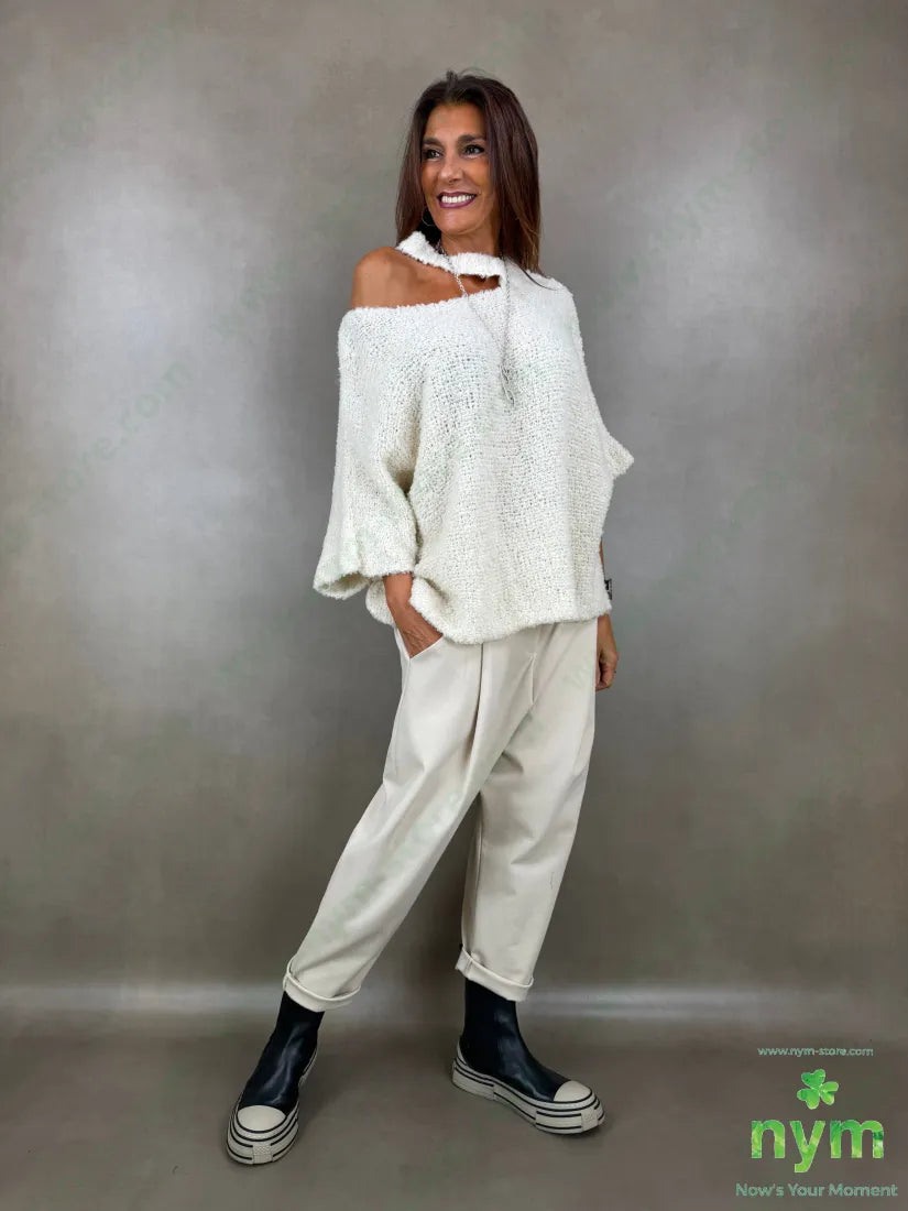 maglia boucle girocollo aperto 65ac17pa9vi9wo - MAGLIA