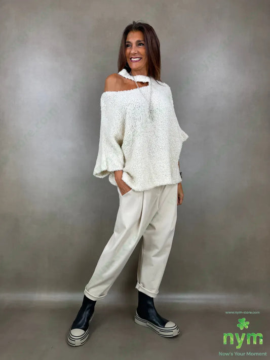 maglia boucle girocollo aperto 65ac17pa9vi9wo - MAGLIA