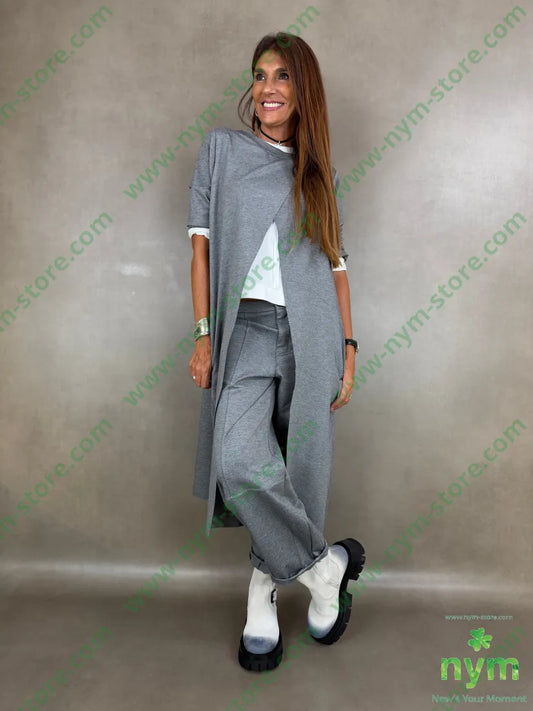 maglia lunghissima accoppiata punto milano g 60vi35pa5ea - U / GRIGIO C. / AI26 - MAGLIA