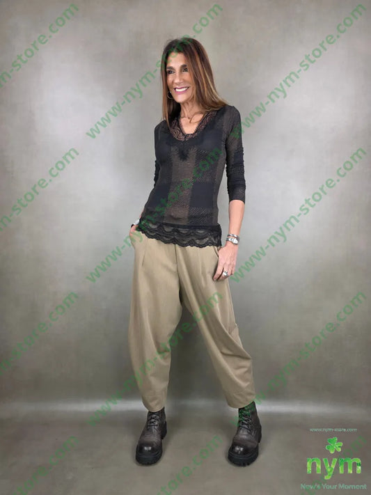 maglia misto cachemire quadri 90vi5ws5ea U / MARRONE / AI25 MAGLIA