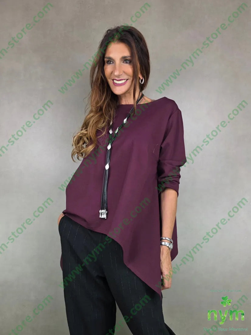 maglia pm lunga nei lati 68vi30ny5ea U / BORDO / AI25 MAGLIA