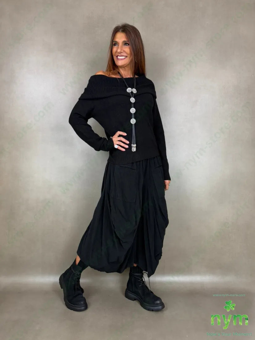 Maglia sciallata 018570545 NERO AI26 - foto 2