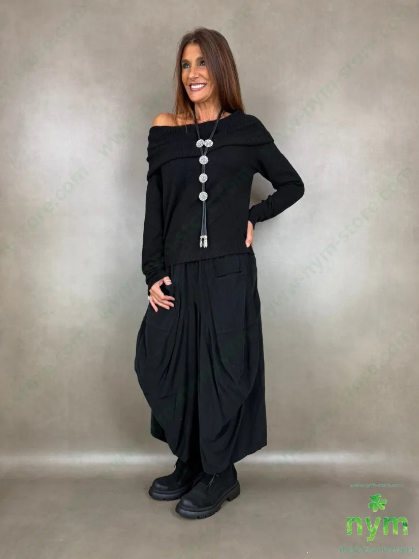 Maglia sciallata 018570545 NERO AI26 - foto 3