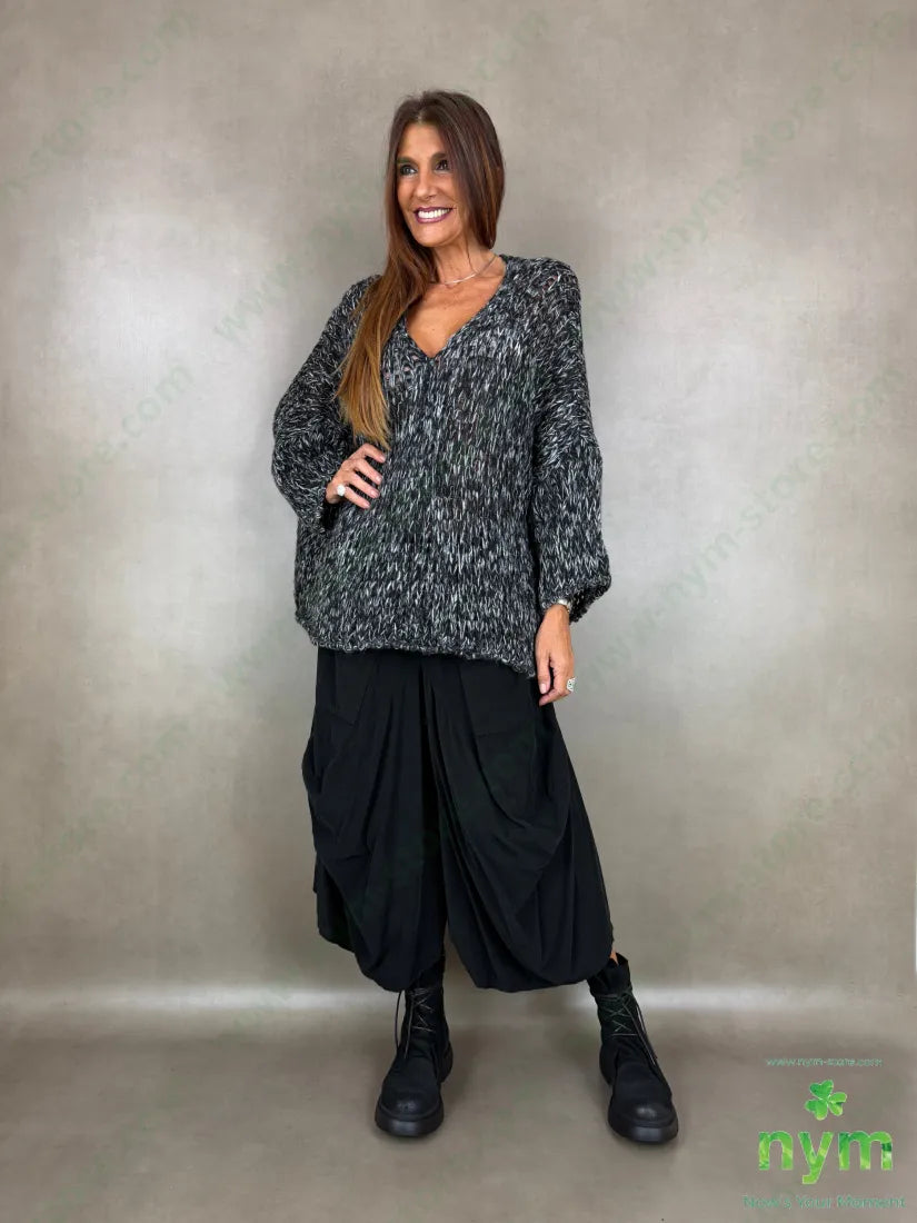 Maglia scollo V effetto tweed 57ac29pa7vi7wo - MAGLIA