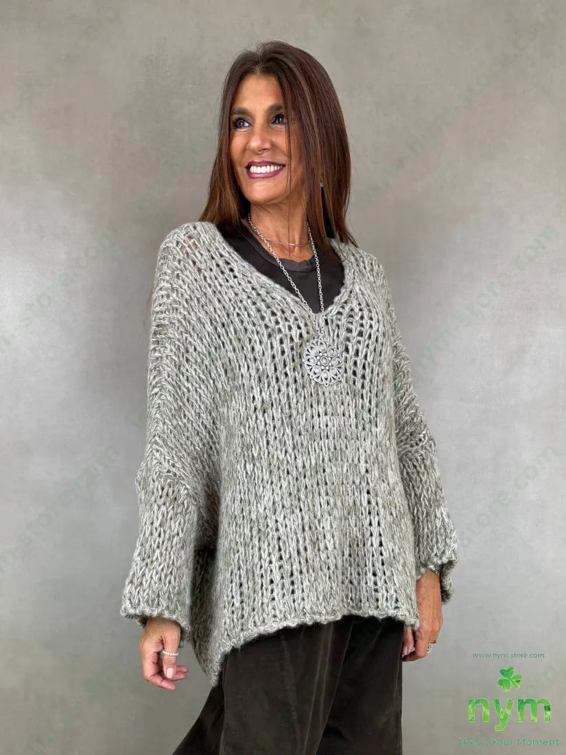Maglia scollo V effetto tweed 57ac29pa7vi7wo - U / FANGO C. / AI26 - MAGLIA