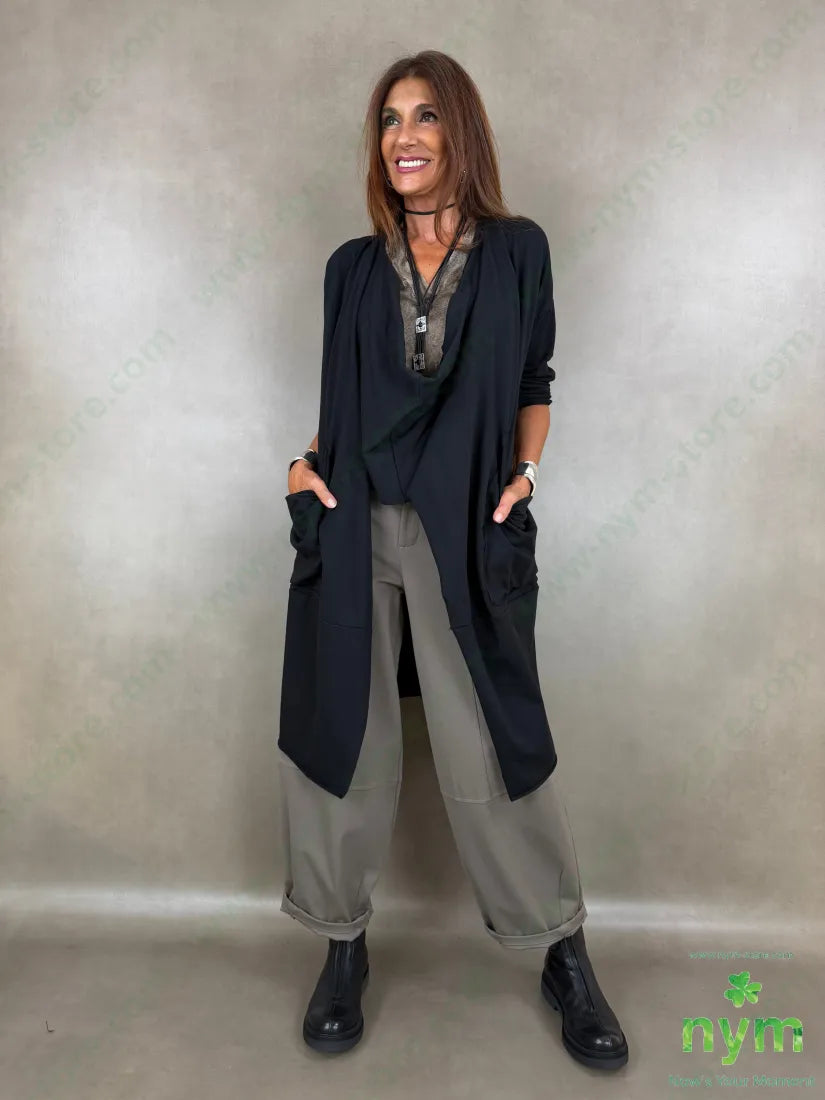 pant cerniera e bottone punto milano f 60vi35pa5ea - PANTALONE