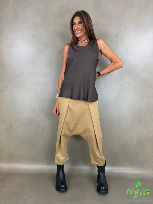 pant con cavallo b cuciture punto milano c 60vi35pa5ea - U / CAMMELLO / AI26 - PANTALONE