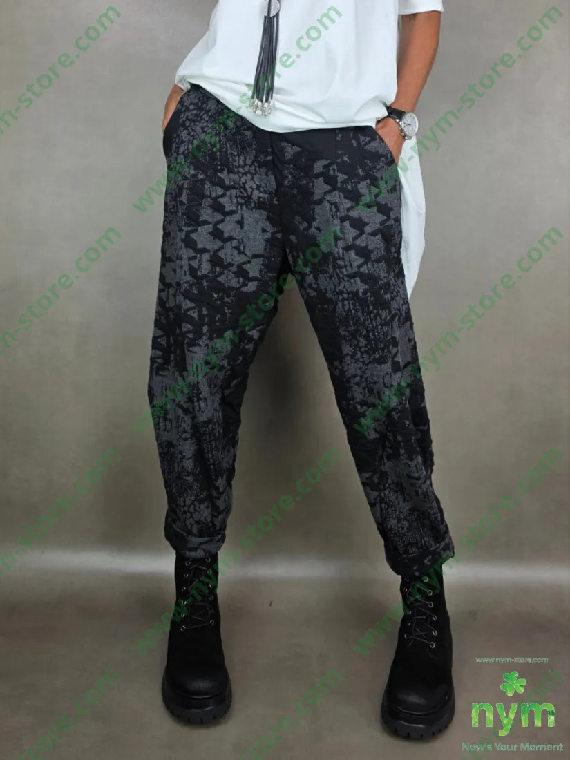 pant dettaglio imbuto tessuto a maglia 53pl46co1ea U / ANTRACITE / AI25 PANTALONE