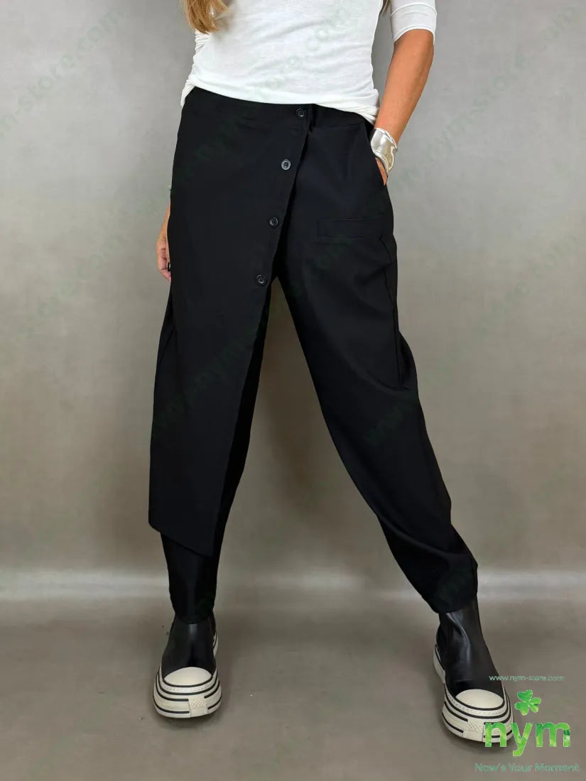 panta pannello bottoni applicati 79vi19ny2ea - U / NERO / AI26 - PANTALONE