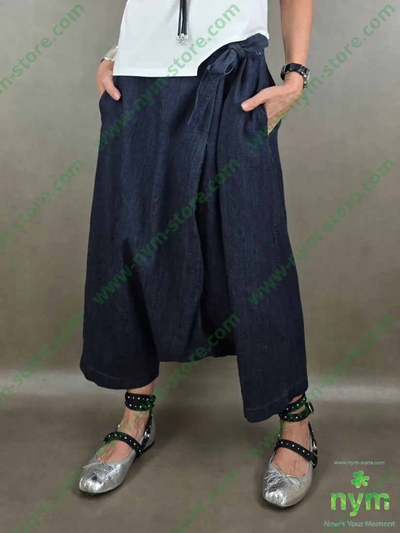 pantagonna in denim scuro 67co18li15vi - PANTALONE