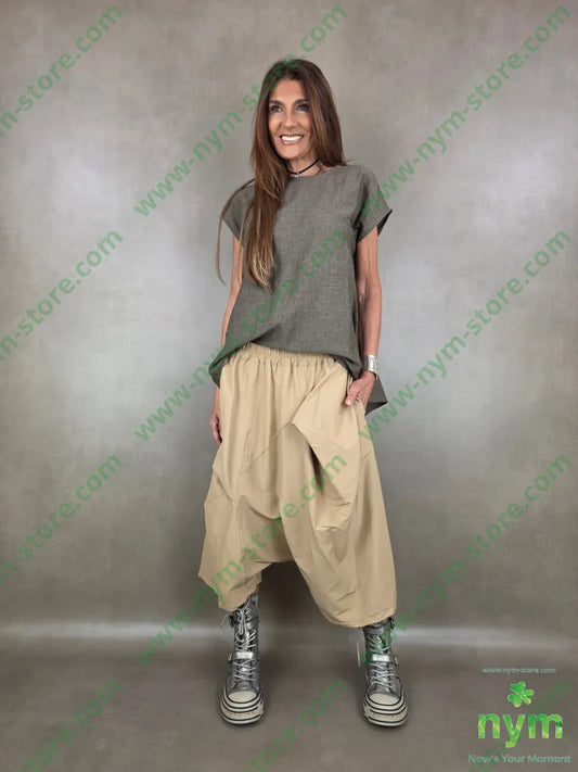 pantagonna largo con sormonti 70vi6ea24ny - U / CAMMELLO / PE26 - PANTALONE