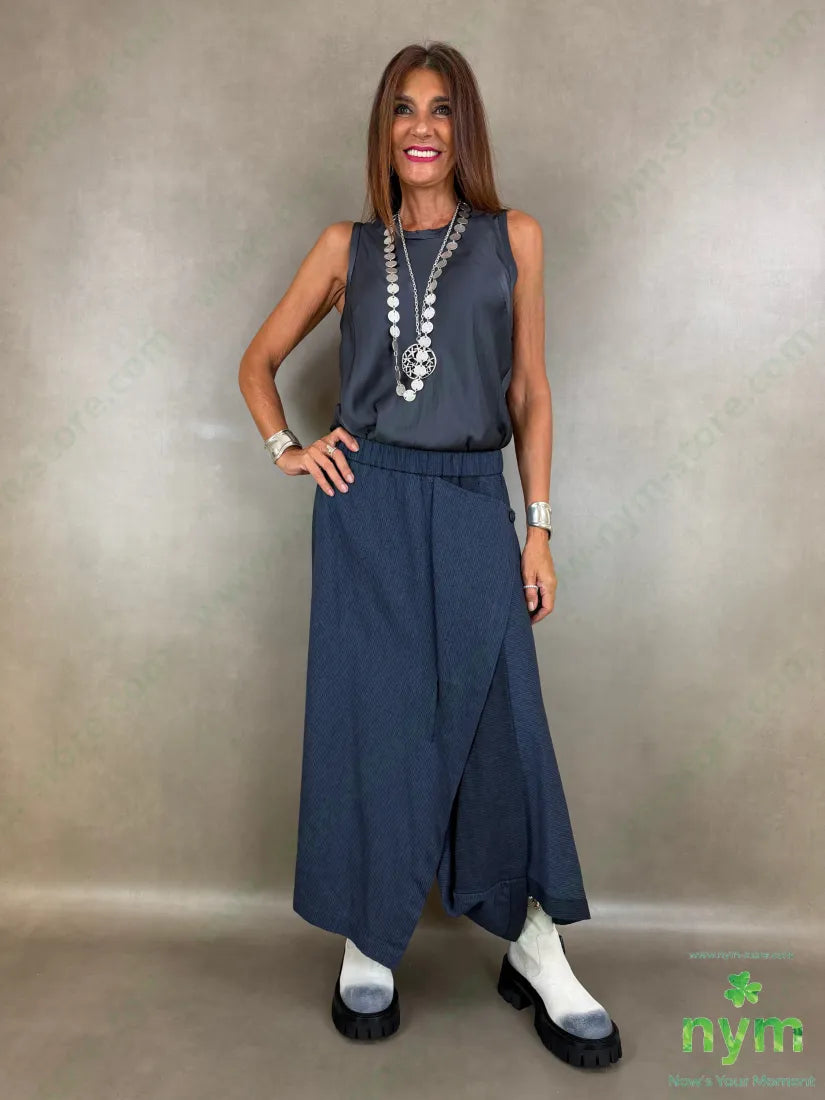 pantagonna mini riga melange 52co26li15vi7pl - U / BLU / AI26 - PANTALONE