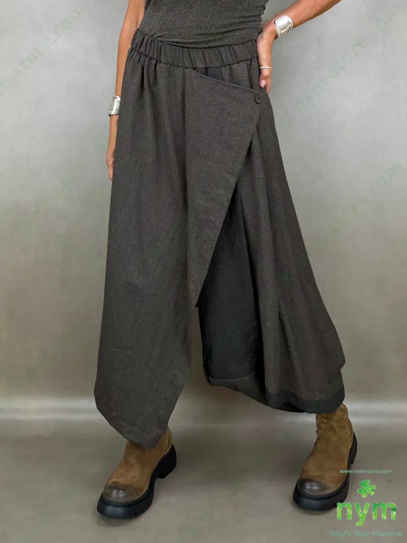 pantagonna mini riga melange 52co26li15vi7pl - U / MARRONE / AI26 - PANTALONE