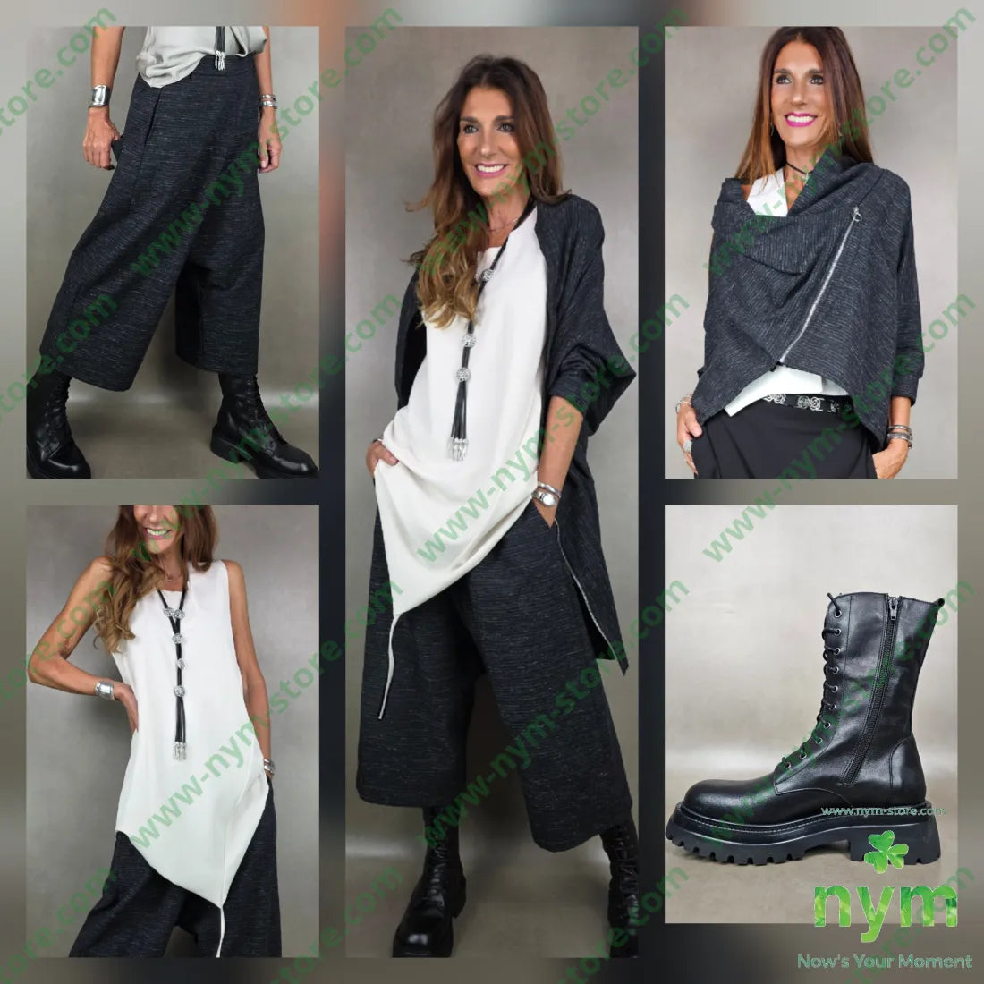 pantalone cavallo b microfantasi 61co22vi7pl U / NERO / AI25 PANTALONE