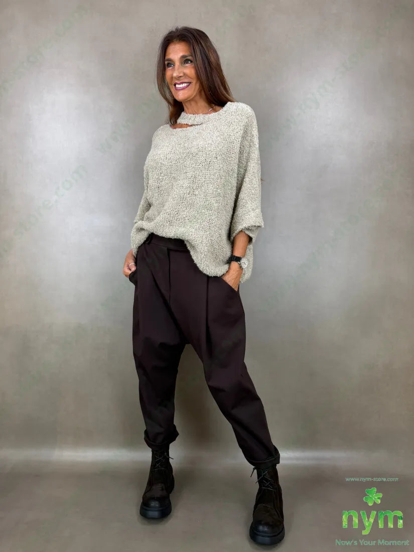 pantalone cavallo basso punto roma 65vi30ny5ea - PANTALONE