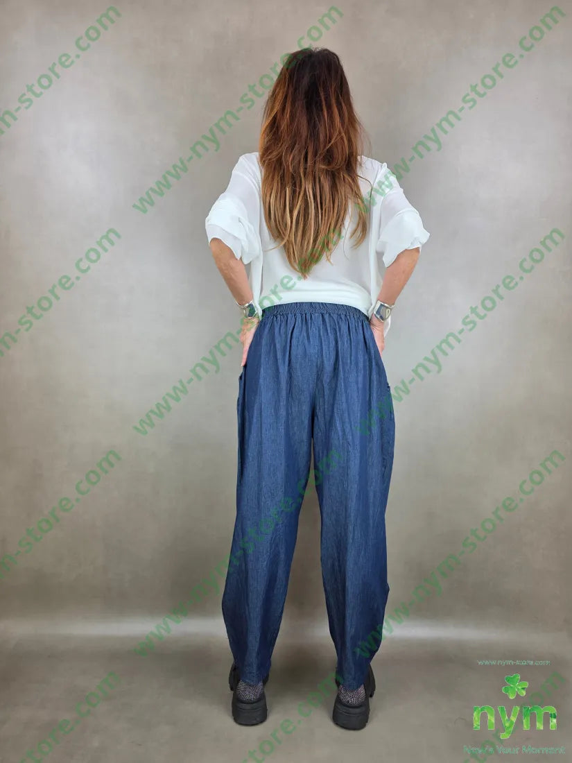 pantalone chambray piu cuciture 100co U / DENIM / PE26 PANTALONE