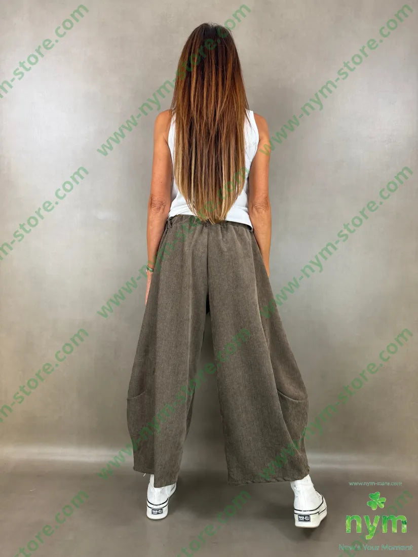 pantalone ciniglia largo 84pl11ly3vi2ea - U / FANGO / AI26 - PANTALONE