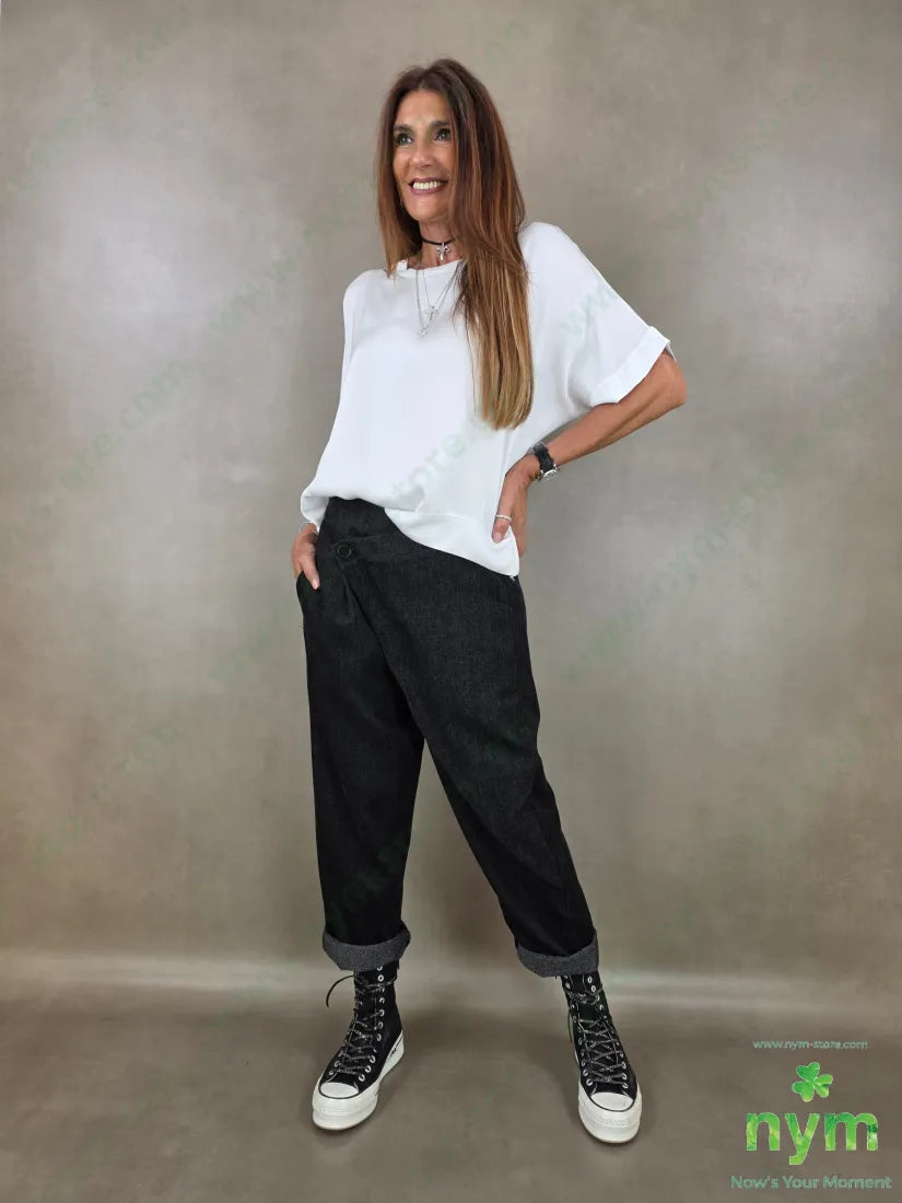 pantalone ciniglia un bottone 84pl11ly3vi2ea - PANTALONE