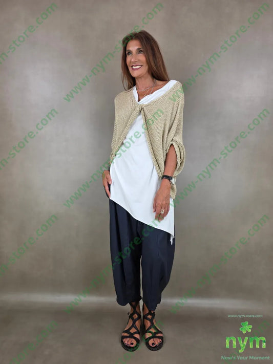 pantalone cotone ela con tasconi 71co26ny3ea - PANTALONE