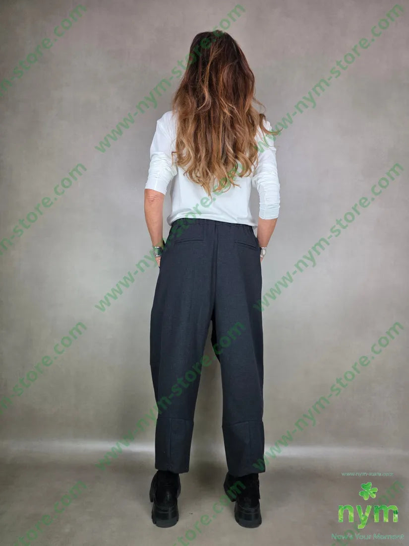 pantalone cotone operato taglio caviglia 75co25pl U / NERO / AI25 PANTALONE