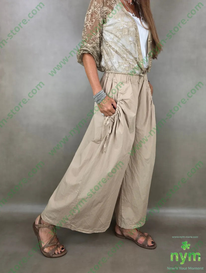 pantalone coulisse tasca 100co - U / CAMMELLO / PE26 - PANTALONE