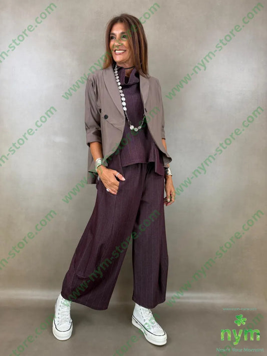 pantalone denim gessato 64vi31pl5ea - PANTALONE