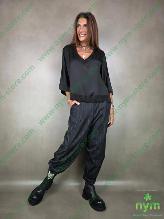 pantalone dettaglio imbuto gessato 65vi30ny5ea PANTALONE