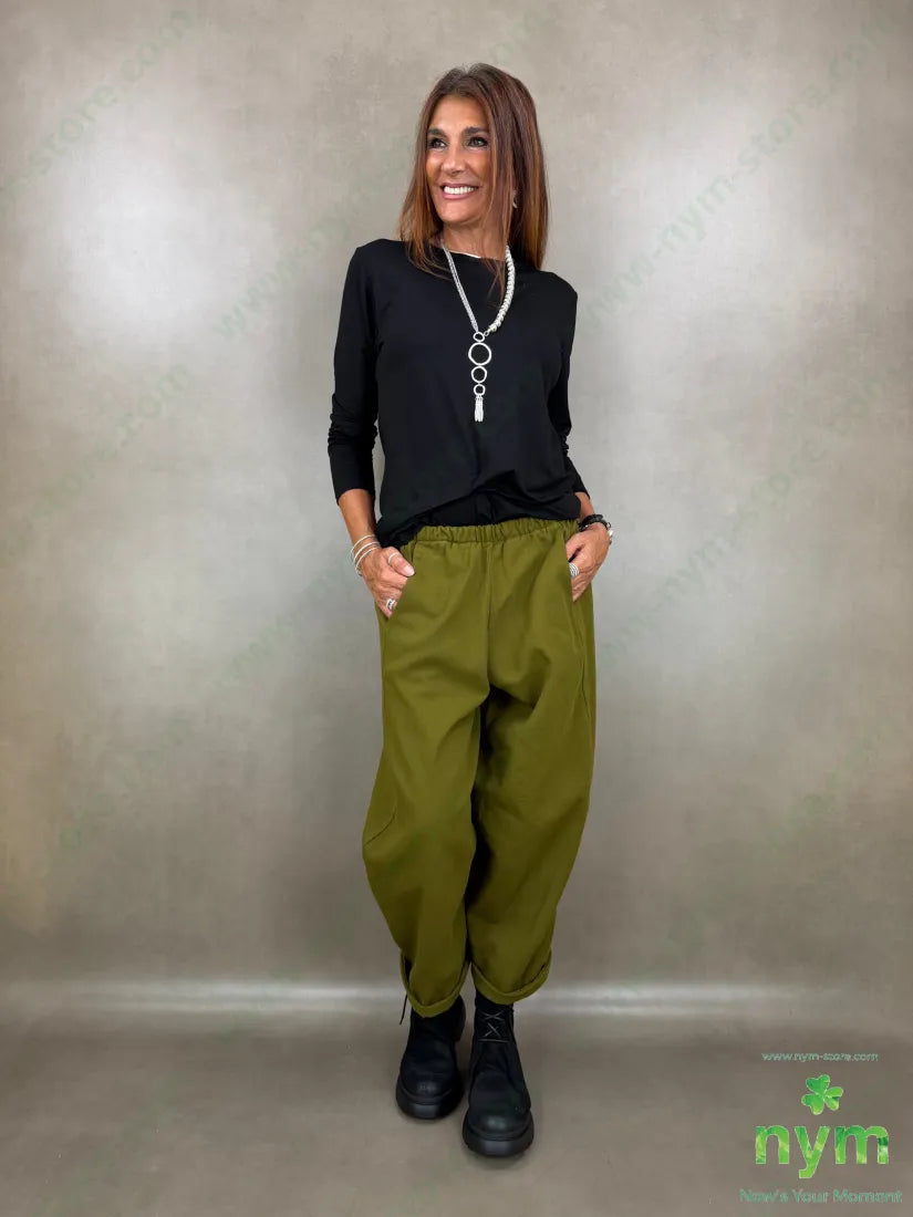 pantalone drill piu corto dietro 100co - PANTALONE