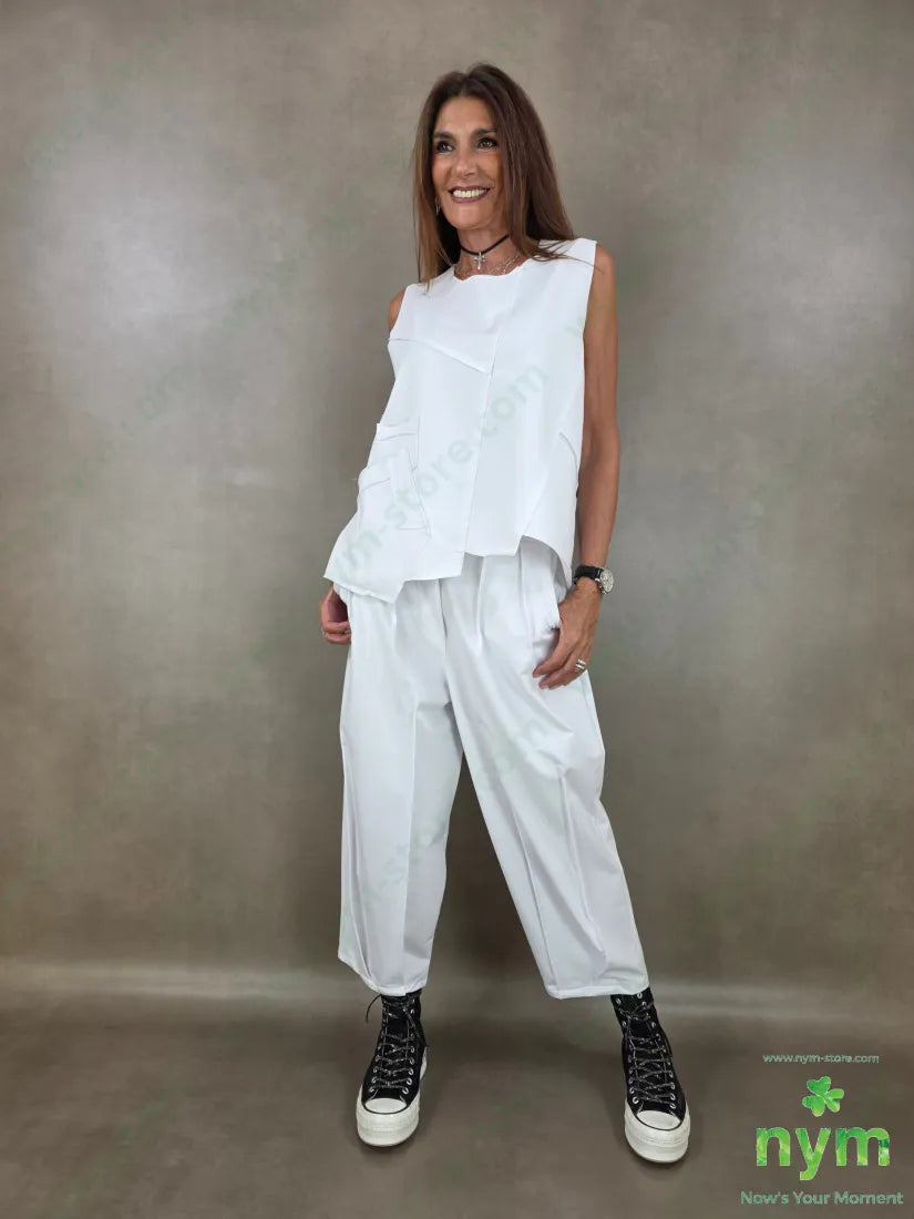 pantalone felpa cuciture ribattute 100co - U / BIANCO / AI26 - PANTALONE