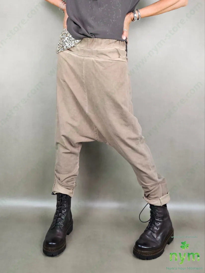 pantalone felpa harem taglio vivo 95co5ea 1 / CAMMELLO / AI25 PANTALONE