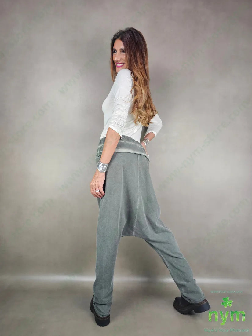 pantalone felpa harem taglio vivo 95co5ea PANTALONE