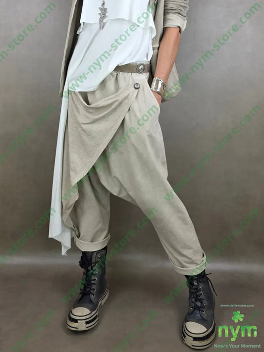 pantalone felpa pareo bottone 95co5ea U / SABBIA / PE26 PANTALONE