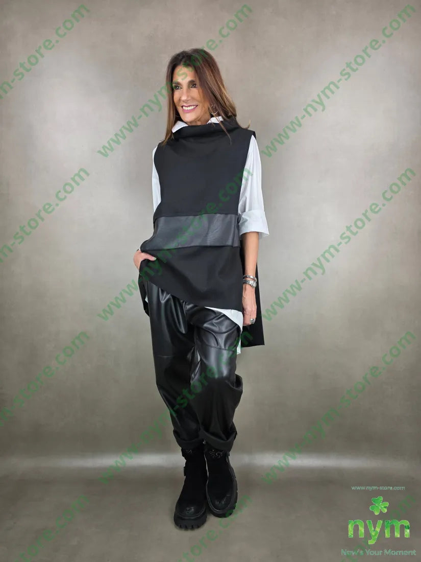 pantalone finta pelle 40pu55pl5ea U / NERO / AI25 PANTALONE