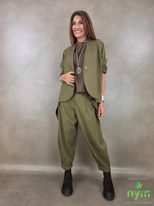 pantalone gessato fine tasche asola 55vi41pl4ea - PANTALONE