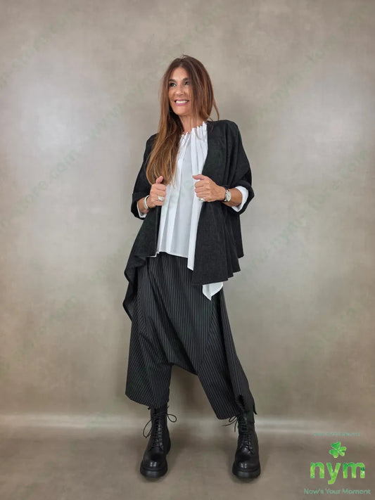 pantalone gessato harem 66pl33vi5ea - U / NERO / AI26 - PANTALONE