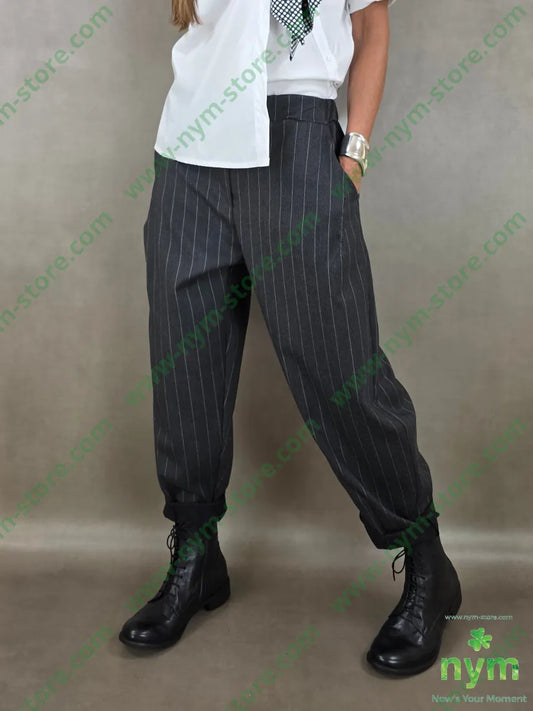 pantalone gessato wide 55vi41pl4ea - U / ANTRACITE / AI26 - PANTALONE