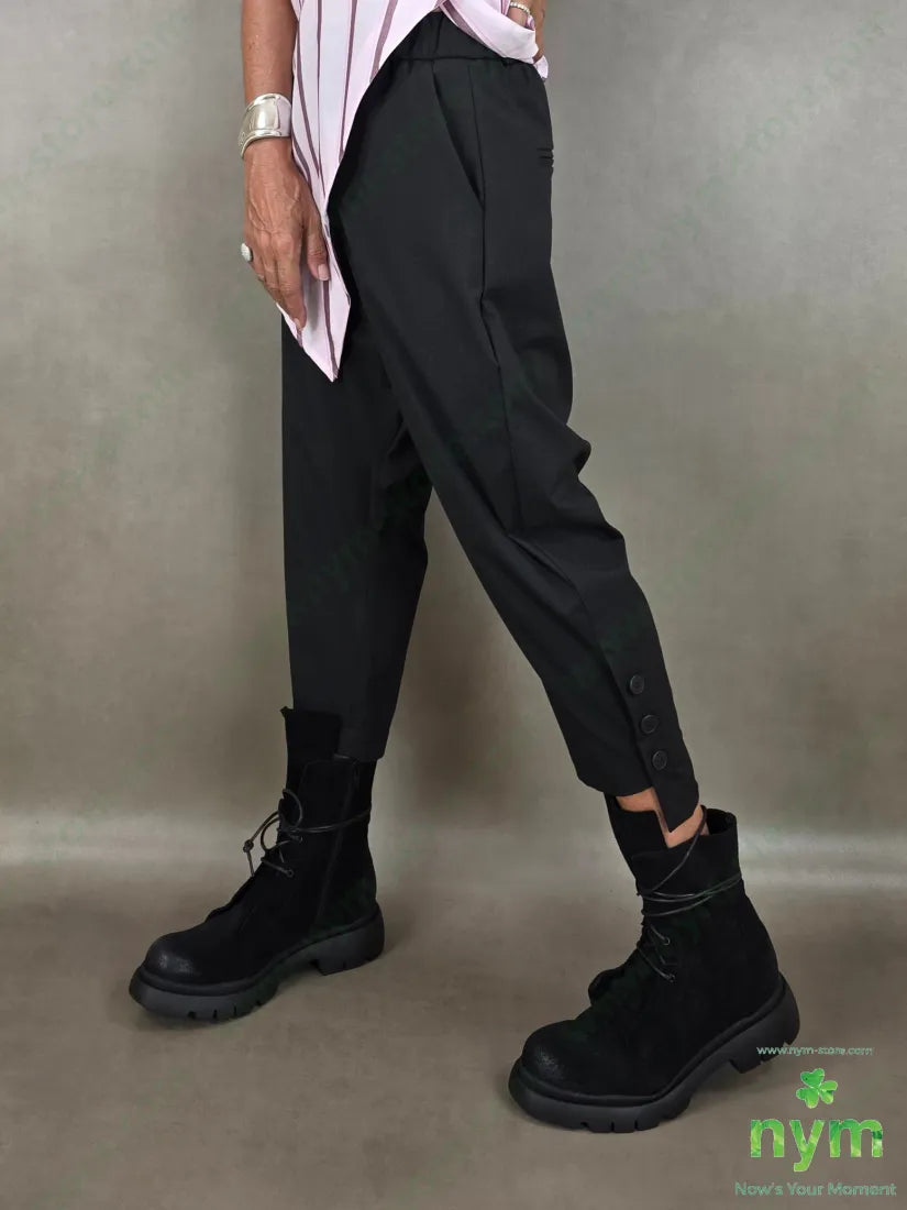 pantalone harem bottoni fondo 63pl35vi2ea - U / NERO / AI26 - PANTALONE